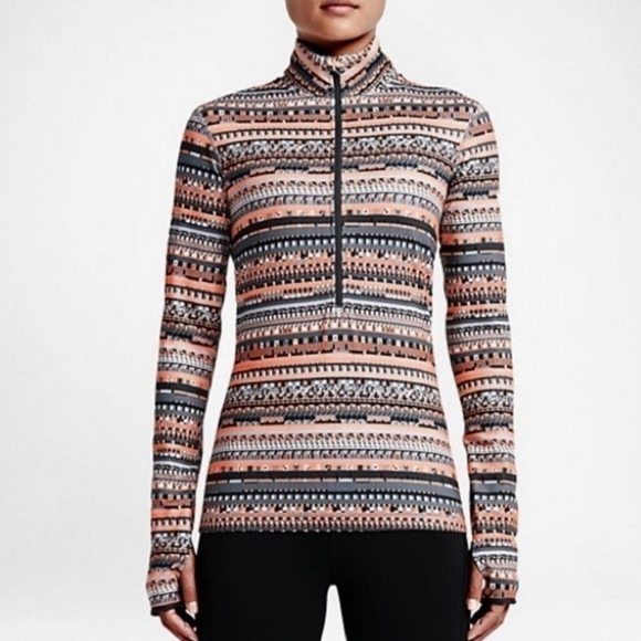 Nike Pro Dri Fit Half Zip in Aztec Peach Size Medium - Picture 1 of 10